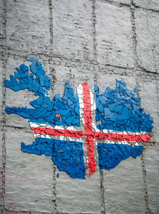 Photos Islande, carte de l'Islande en mosaïque à Reykjavik