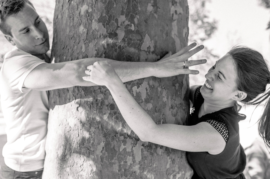 Séance Noéline et Florent, photo extérieure Jardin des plantes arbre