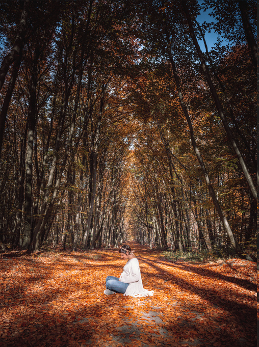 Séance famille grossesse, photo extérieure, Forêt de Fontainebleau